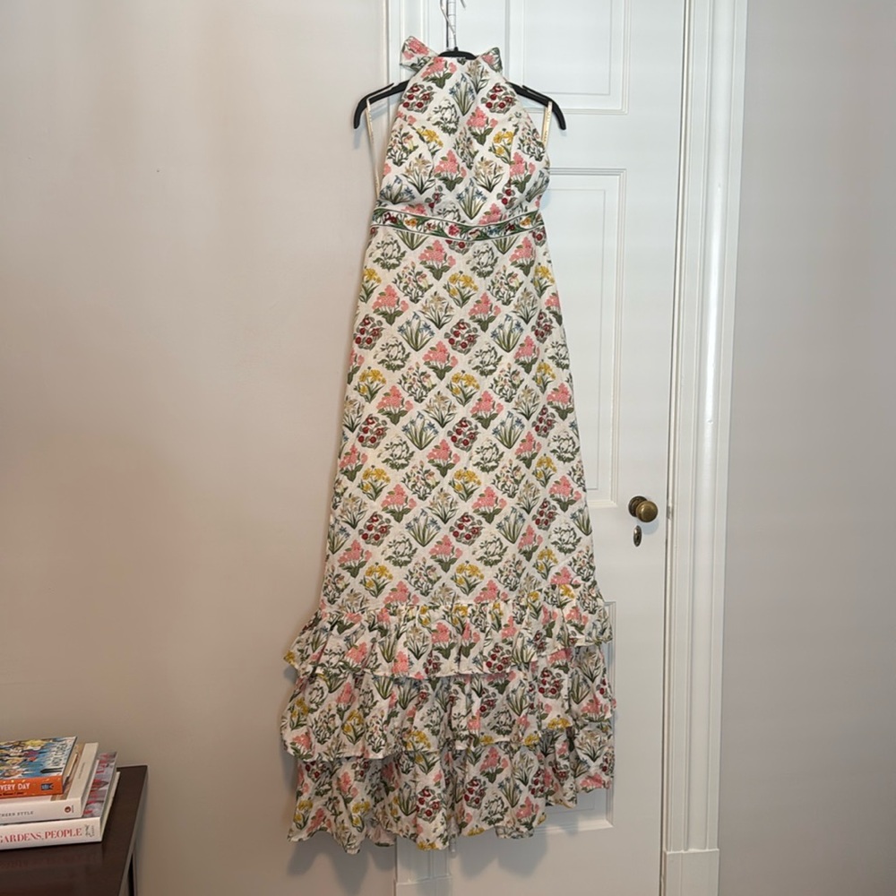 AGUA by Agua Bendita Floral Halter Maxi Dress - Size M